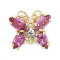 N360 14K MQ/PS PINK TOURMALINE 1 DIAMOND SLIDE 
